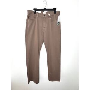 DL1961 Men's Avery Relaxed Straight Pants 34x32 Enoki Twill Taupe Casual Neutral
